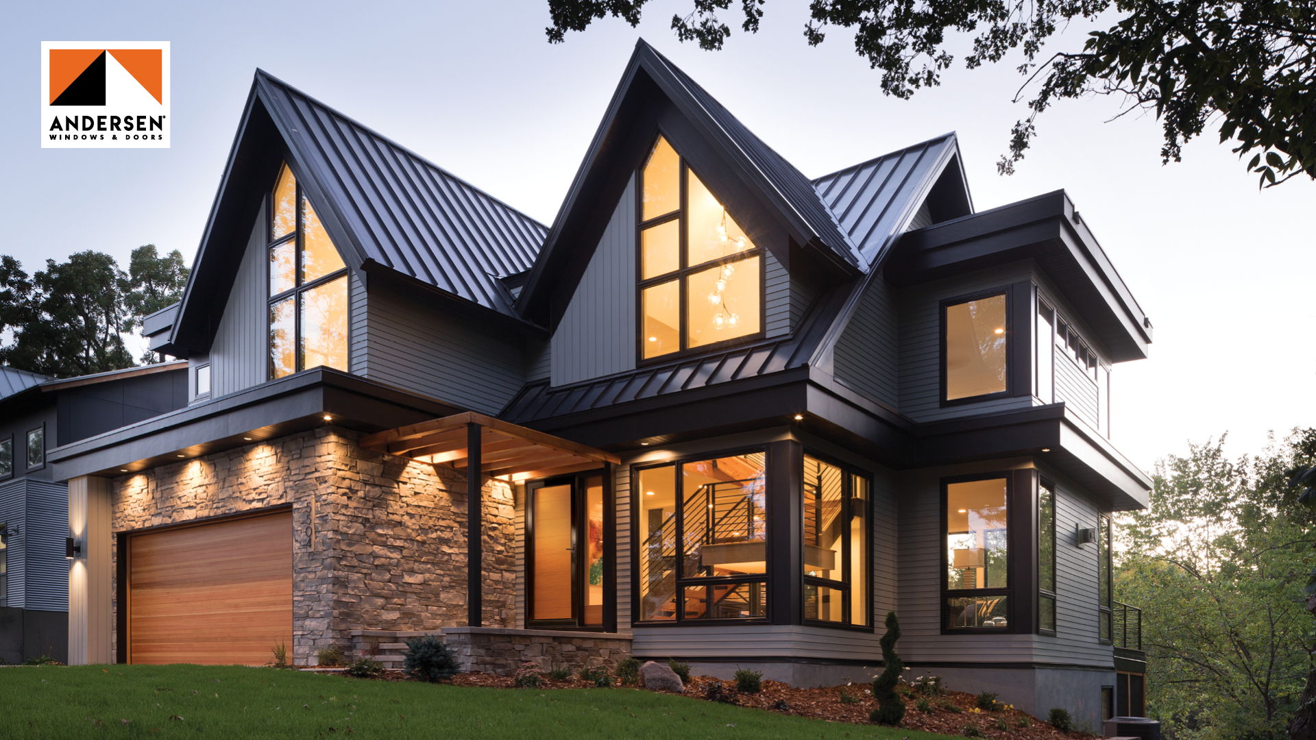 Modern home exterior with Andersen windows